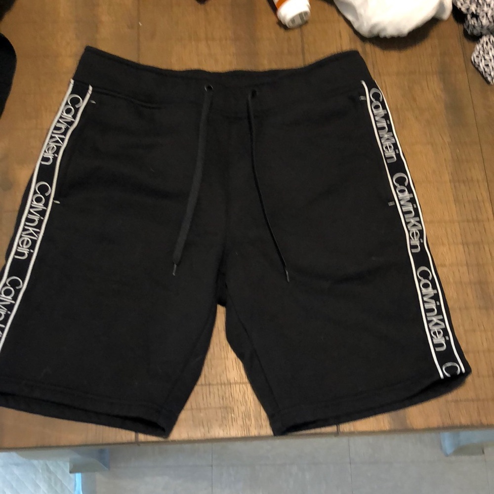Black calvin klein mens shorts